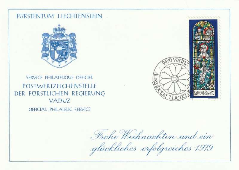 Lichtenstein - 1978 - Christmas Stained Glass Windows Card by Philatelic Services