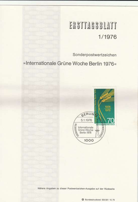 Germany - Berlin - 1976 - Green Week International Agricultural Exhibition