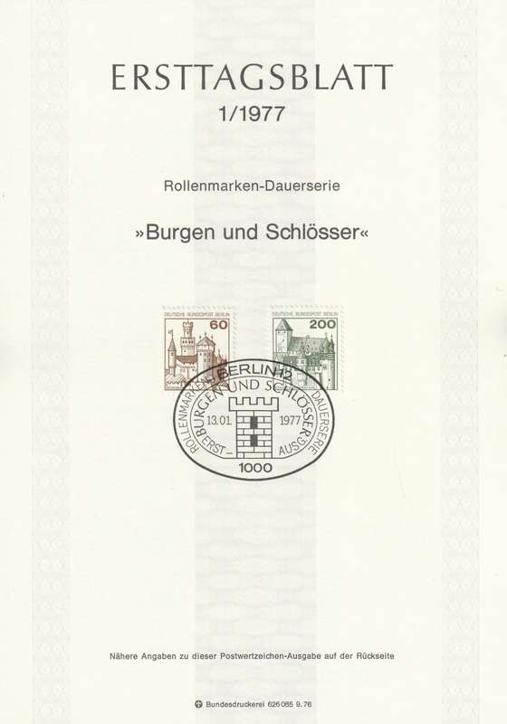 Germany - Berlin - 1977 - Definitive Castles