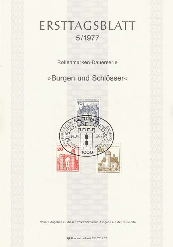 Germany - Berlin - 1977 - Definitive Castles