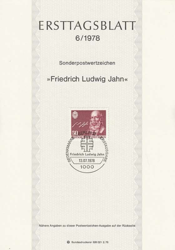 Germany - Berlin - 1978 - Friedrich Ludwig Jahn