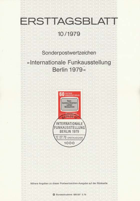 Germany - Berlin - 1979 - International Broadcasting Exhibition