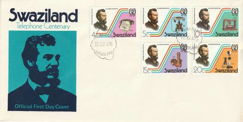 Swaziland - 1976 - Telephone Centenary - Complete Set on FDC
