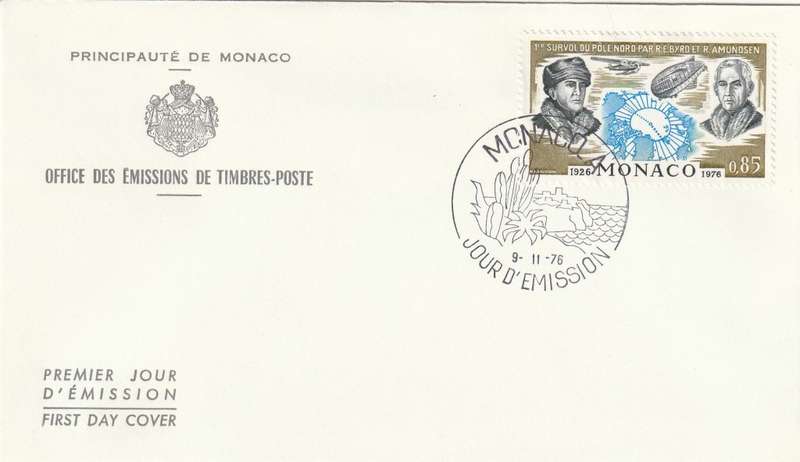 Monaco - 1976 - 1st flights over the North Pole 50th anniversary