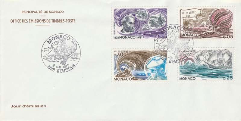 Monaco - 1978 - Jules Verne science fiction writer (2 covers)