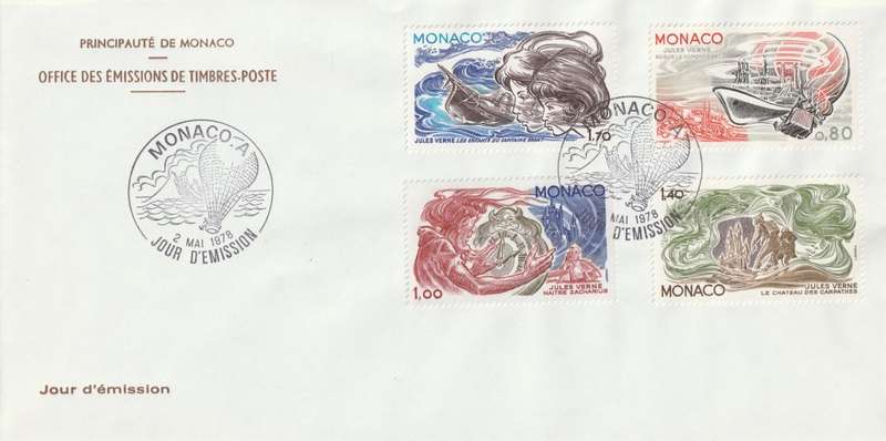 Monaco - 1978 - Jules Verne science fiction writer (2 covers)