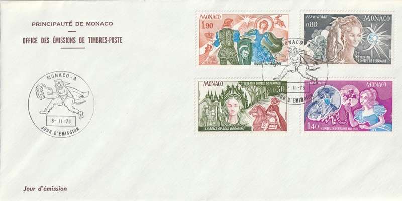 Monaco - 1978 - Charles Perrault compiler of Mother Goose Tales (2 covers)