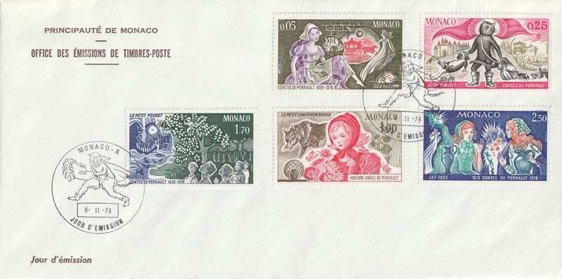 Monaco - 1978 - Charles Perrault compiler of Mother Goose Tales (2 covers)