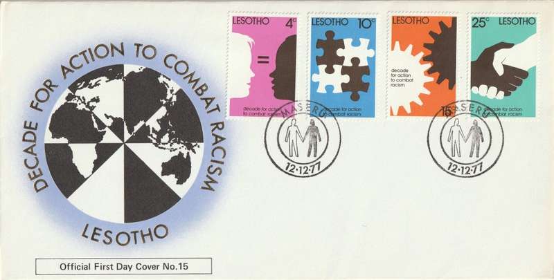 Lesotho - 1977 - Action to Combat Racism Decade - Complete Set on FDC