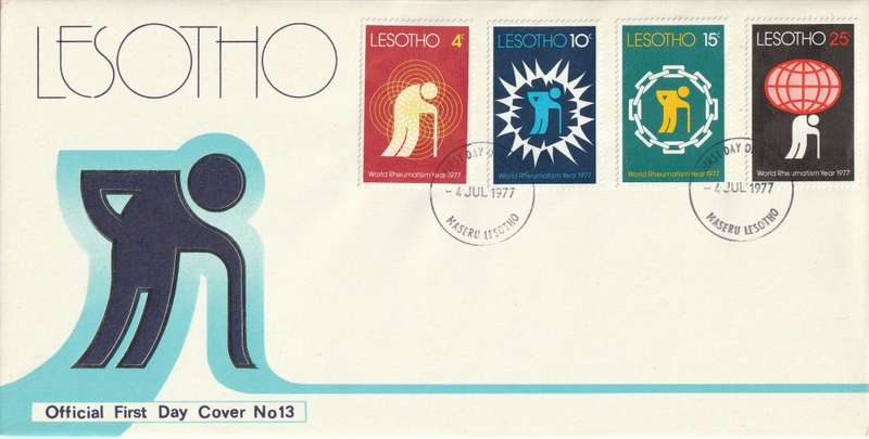 Lesotho - 1977 - World Rheumatism Year - Complete Set on FDC