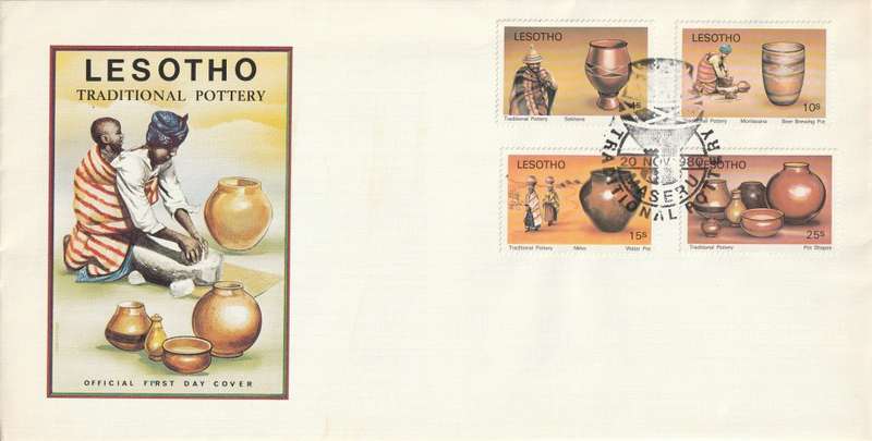 Lesotho - 1980 - Traditional Pottery - Complete Set on FDC