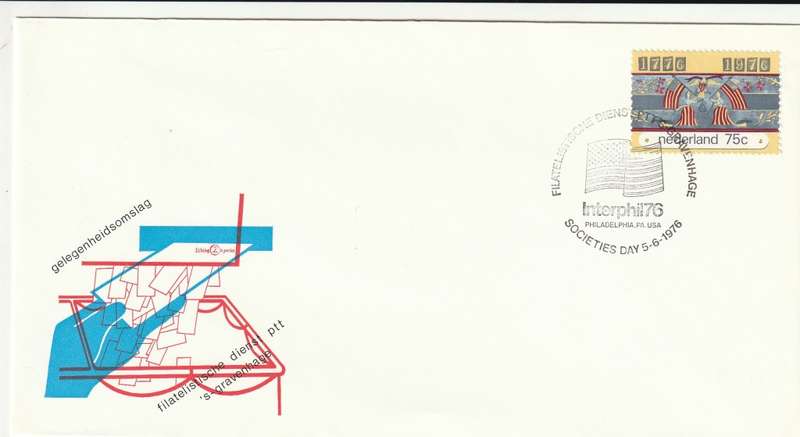 Netherlands - 1976 - American Bicentennial Societies Day Interphil 76 Commemorative Cover