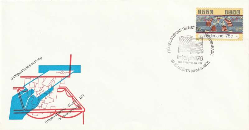 Netherlands - 1976 - American Bicentennial Specialists Day Interphil 76 Commemorative Cover