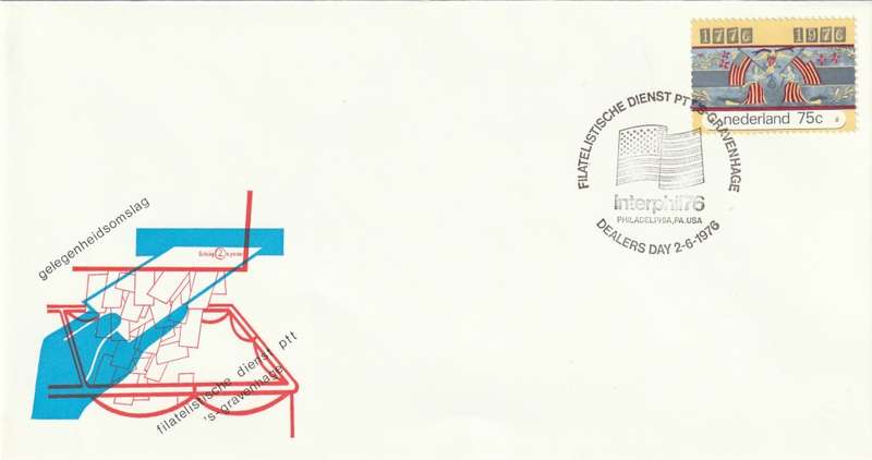 Netherlands - 1976 - American Bicentennial Dealers Day Interphil 76 Commemorative Cover
