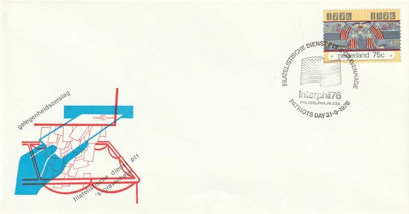 Netherlands - 1976 - American Bicentennial Patriots Day Interphil 76 Commemorative Cover