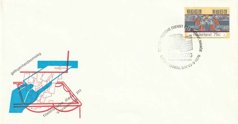 Netherlands - 1976 - American Bicentennial Bicentennial Day Interphil 76 Commemorative Cover
