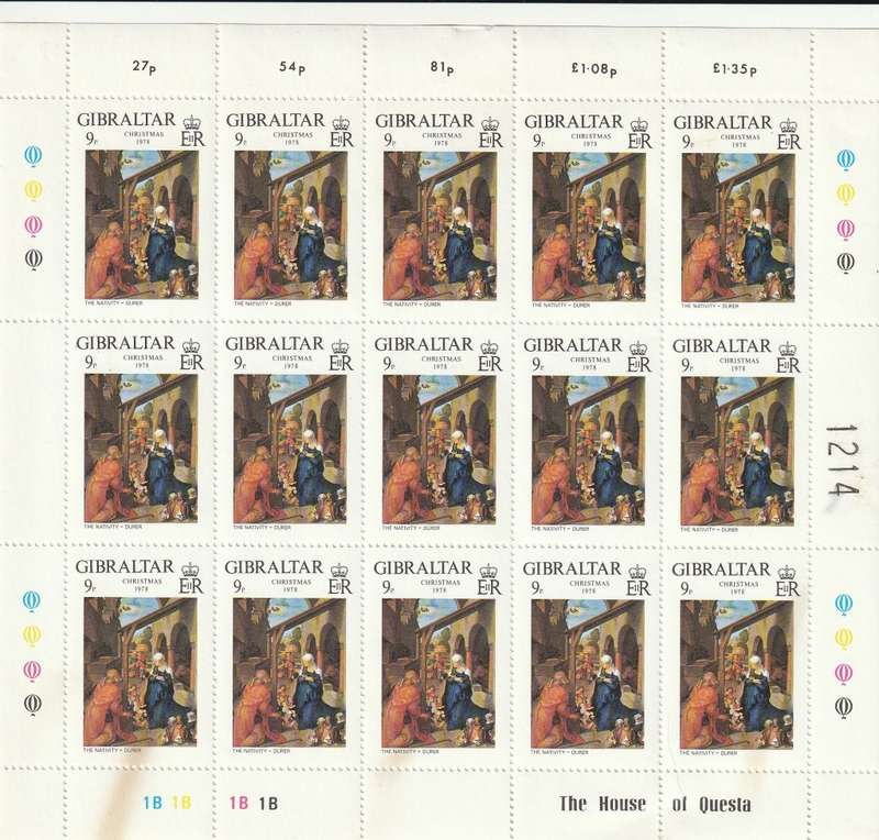 Gibraltar - 1978 - Christmas Complete Sheets