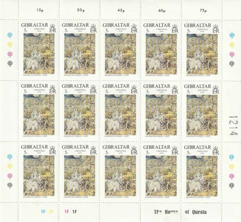 Gibraltar - 1978 - Christmas Complete Sheets
