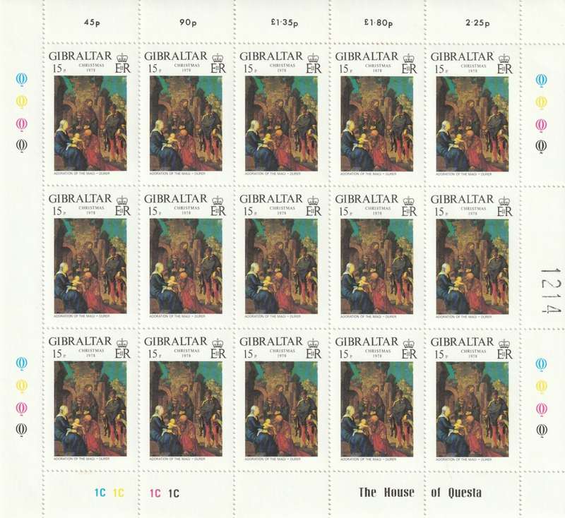 Gibraltar - 1978 - Christmas Complete Sheets
