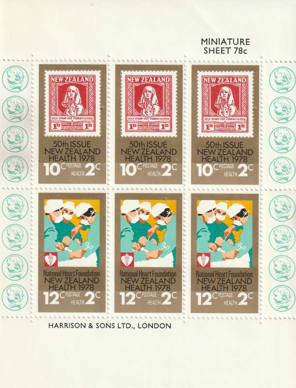 New Zealand - 1978 - Health Stamps on Stamps Heart Foundation