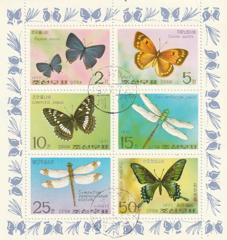 North Korea DPR - 1977 - Butterflies and Dragonflies