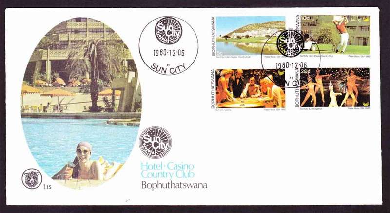 Bophuthatswana - 1980 - Sun City Hotel Casino Country Club Tourism - First Day Cover - Small