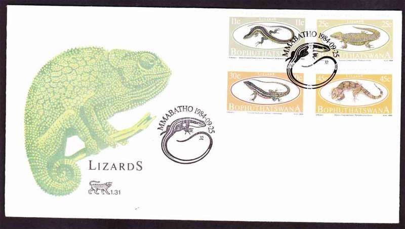 Bophuthatswana - 1984 - Lizards Reptiles - First Day Cover - Small