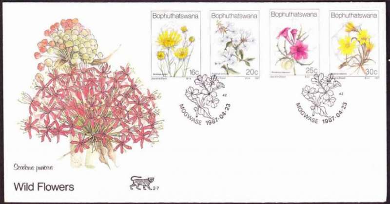 Bophuthatswana - 1987 - Wild Flowers Flora - First Day Cover - Small