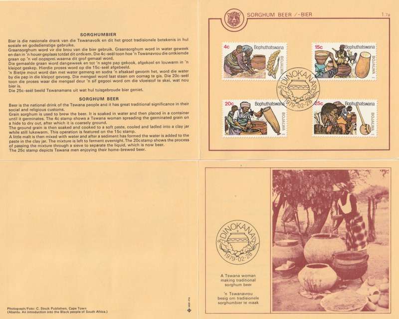 Bophuthatswana - 1979 - Sorghum Beer - First Day Collectors Small Card