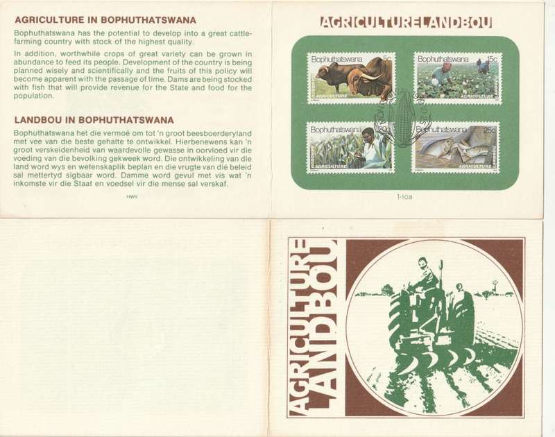 Bophuthatswana - 1979 - Agriculture - First Day Collectors Small Card