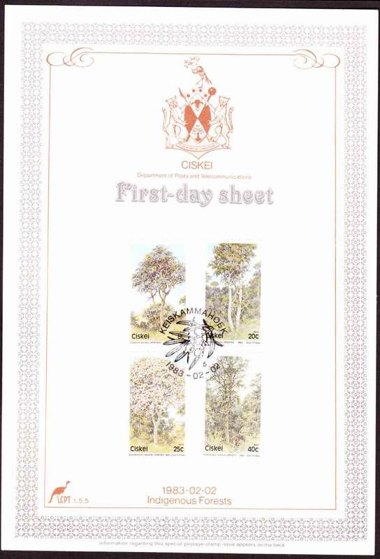 Ciskei - 1983 - Indigenous Forests Trees - First Day Sheet - Medium