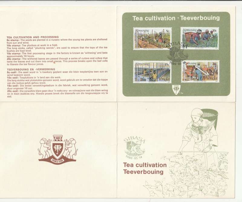 Venda - 1980 - Tea Cultivation and Processing - First Day Collectors Small Card