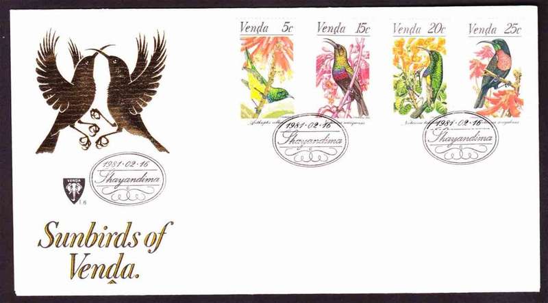 Venda - 1981 - SunBirds Birds - First Day Cover - Small