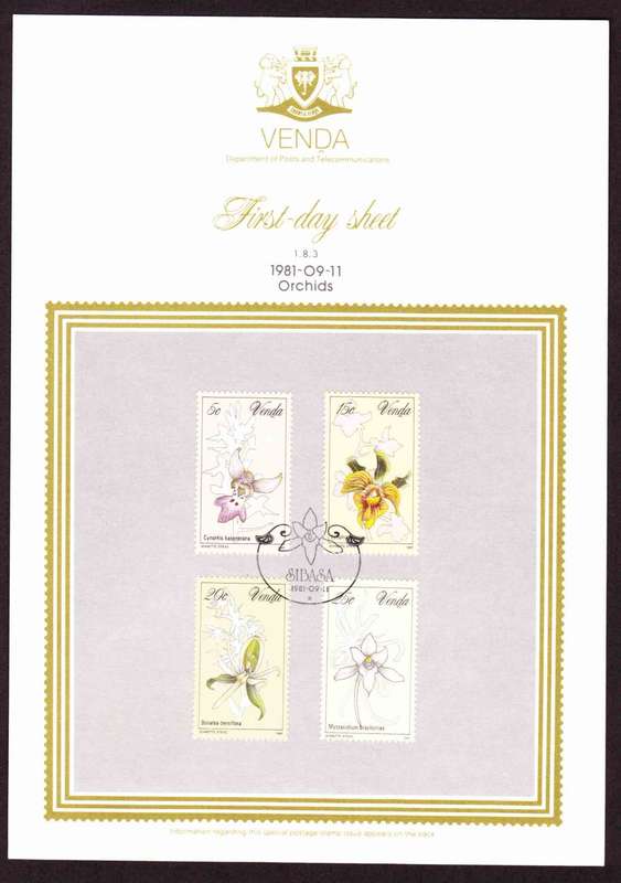 Venda - 1981 - Orchids Flowers Flora - First Day Sheet - Medium
