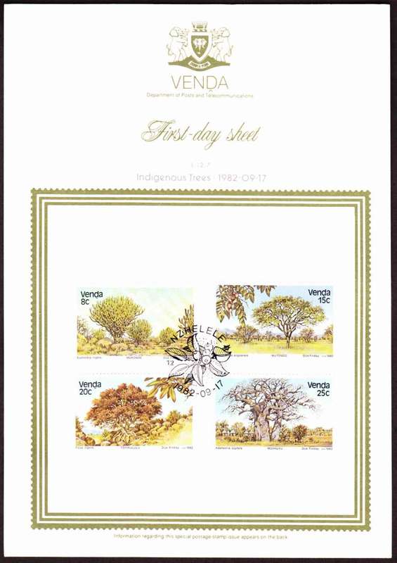Venda - 1982 - Indigenous Trees - First Day Sheet - Medium