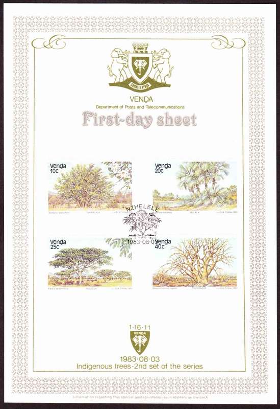 Venda - 1983 - Indigenous Trees - First Day Sheet - Medium