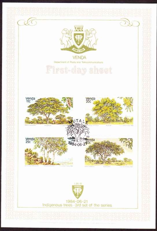 Venda - 1984 - Indigenous Trees - First Day Sheet - Medium