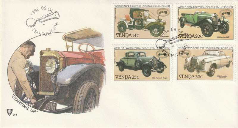 Venda - 1986 - International Veteran Car Rally - Centenary of the Automobile - First Day Cover - Sma