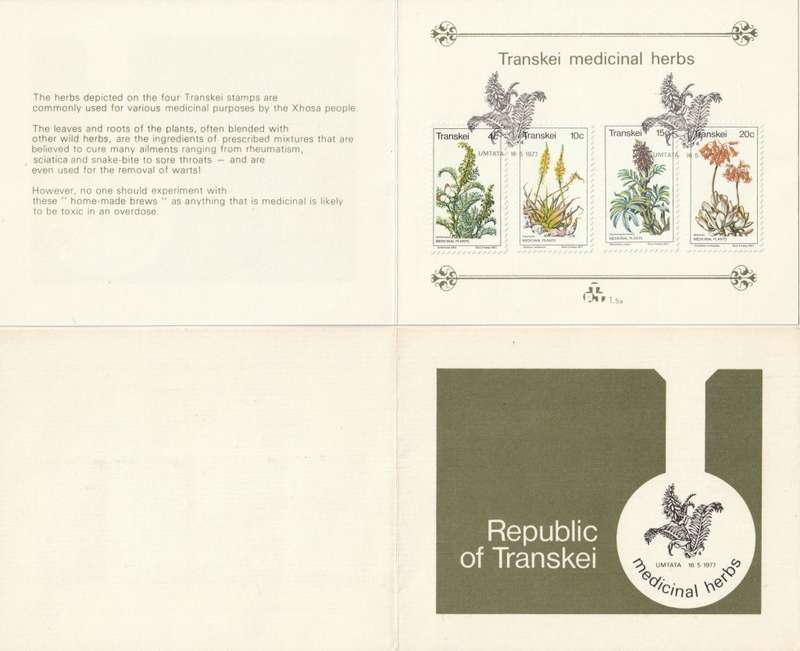 Transkei - 1977 - Medicinal Plants - First Day Collectors Small Card