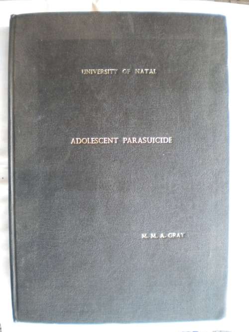 Adolescent parasuicide by MMA Gray