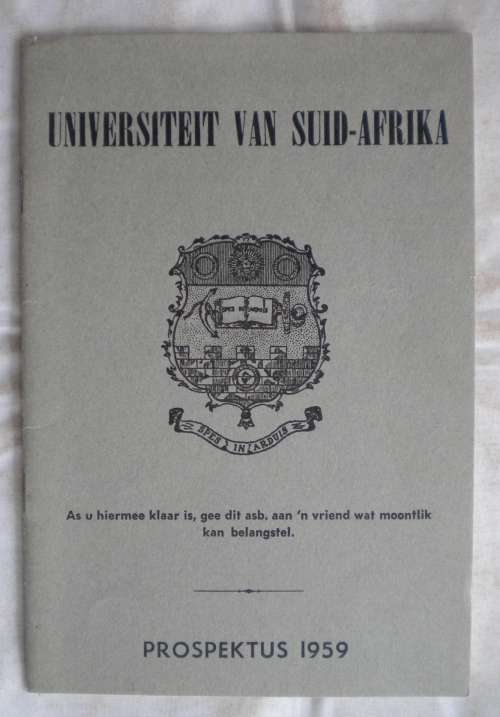 Universiteit van Suid-Afrika prospektus 1959