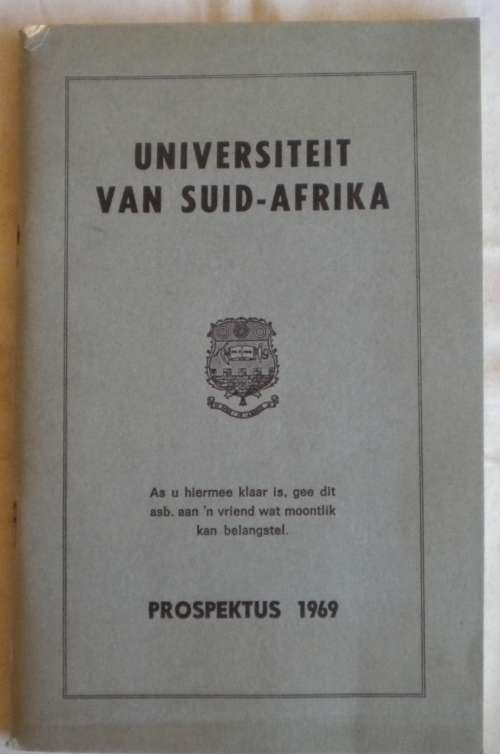 Universiteit van Suid-Afrika prospektus 1969