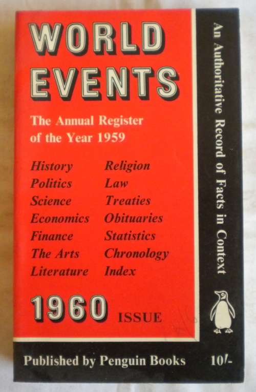 World events the annual register of the year 1959