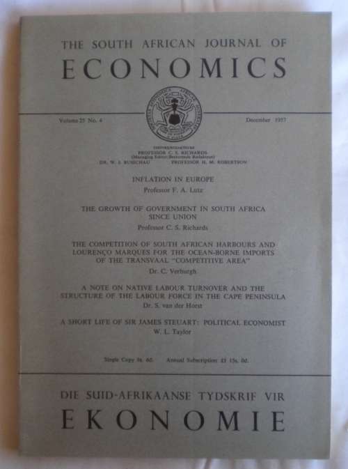 The South African journal of economics 1957