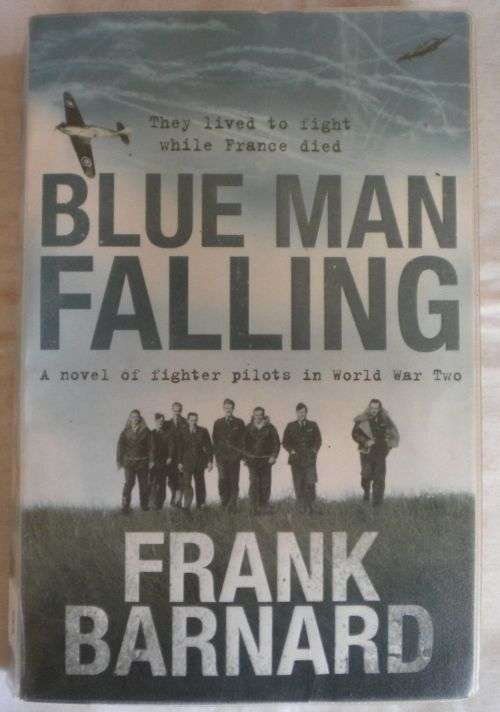 Blue man falling by Frank Barnard.