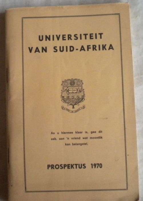 Universiteit van Suid-Afrika prospektus 1970