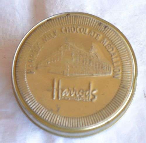 Harrods milk chocolate medalion tin