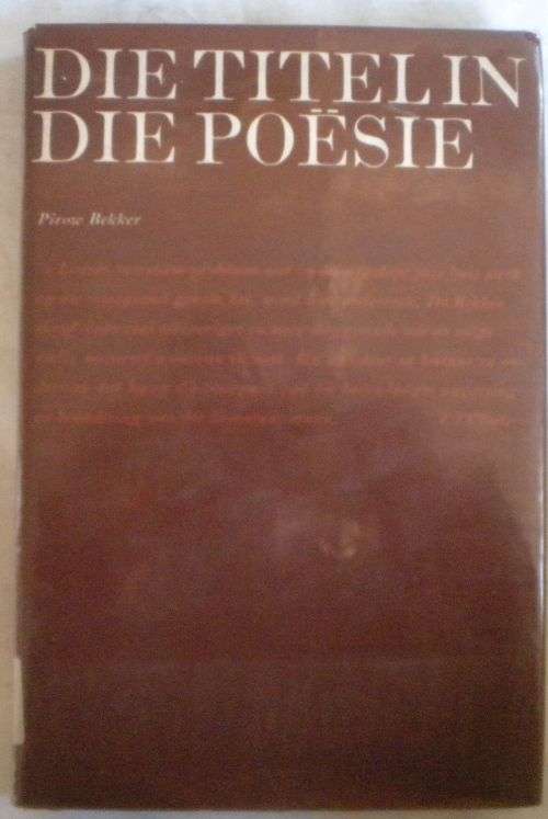Die titel in die poesie deur Pirow Bekker