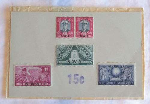 South Africa 1d, 1 1/2d, 3d stamps - 15c