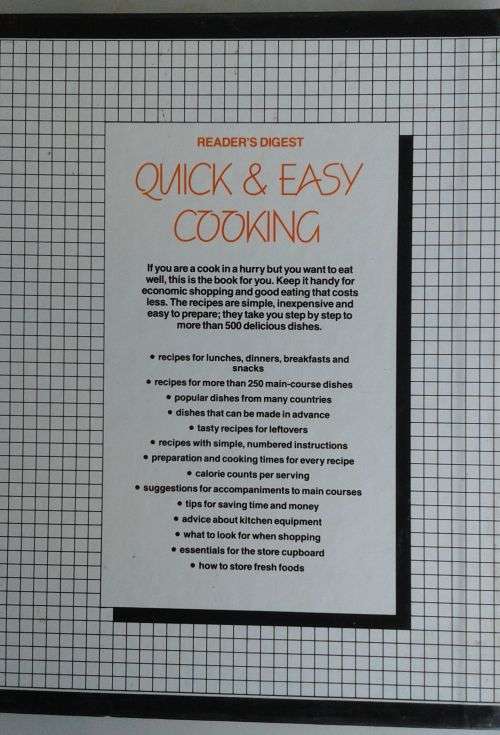 Reader`s digest quick and easy cooking